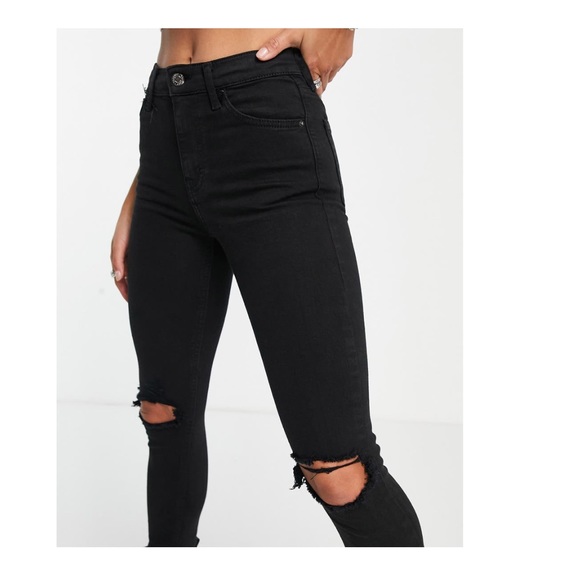 Topshop Jamie High Waist Ripped Skinny Jeans - Picture 2 of 7